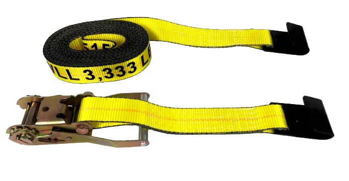 10-Pack 2" x 30' Ratchet Strap with Flat Hooks - 3333lb WLL