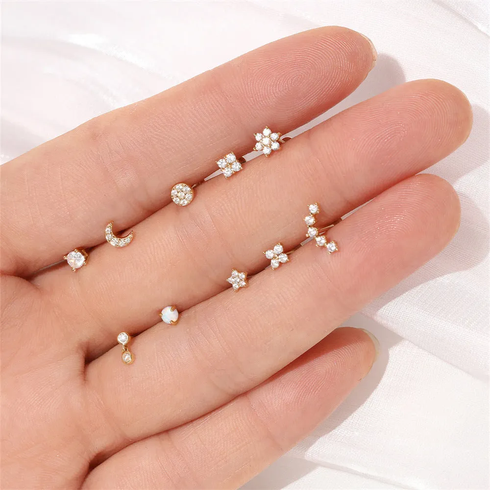 14k Gold Round Plate Gold Flat Back Earrings