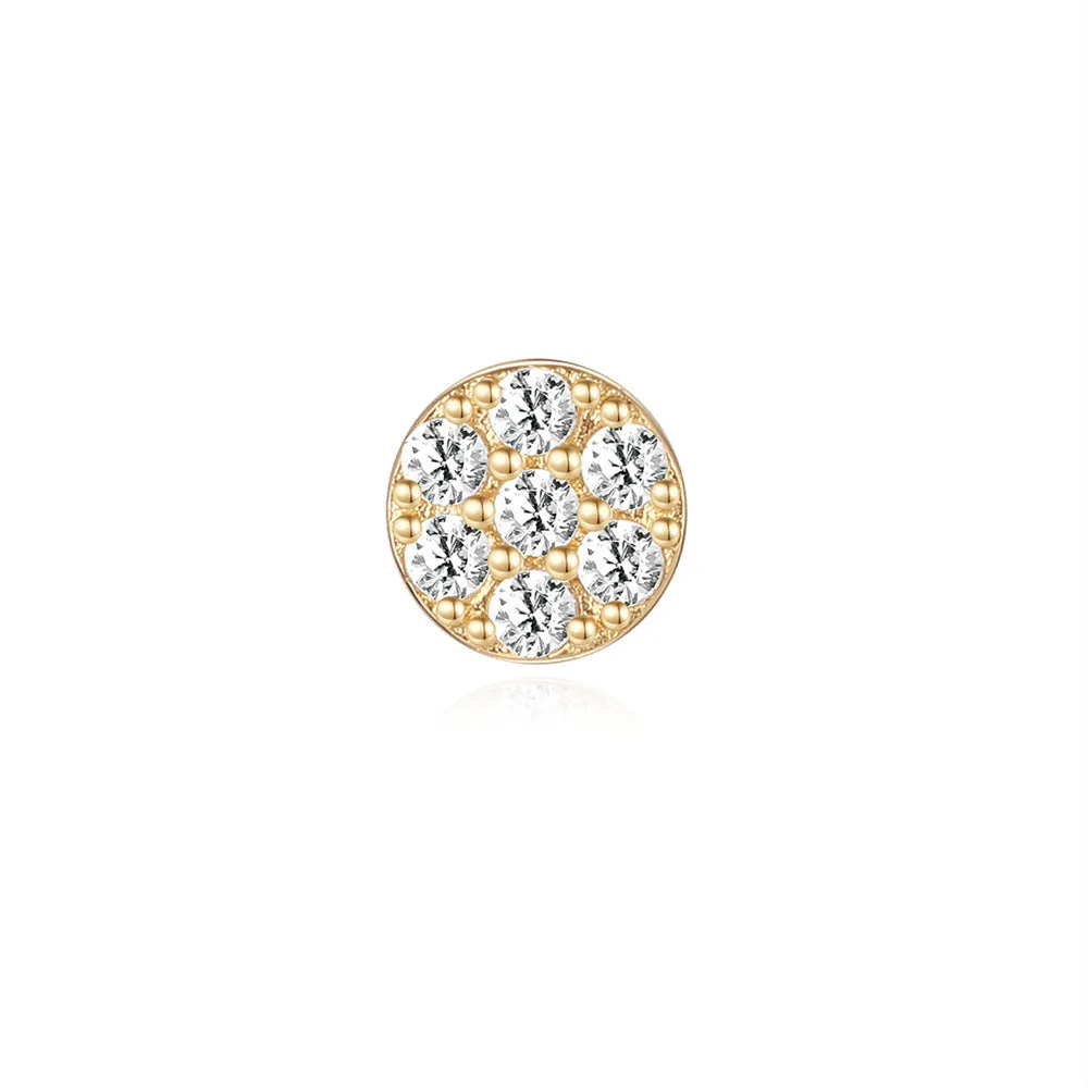 14k Gold Round Plate Gold Flat Back Earrings