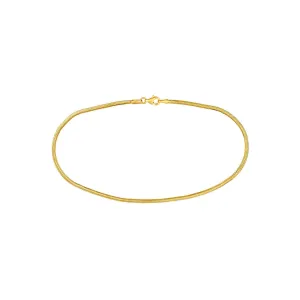 14k Yellow Gold Hollow Snake Chain Anklet
