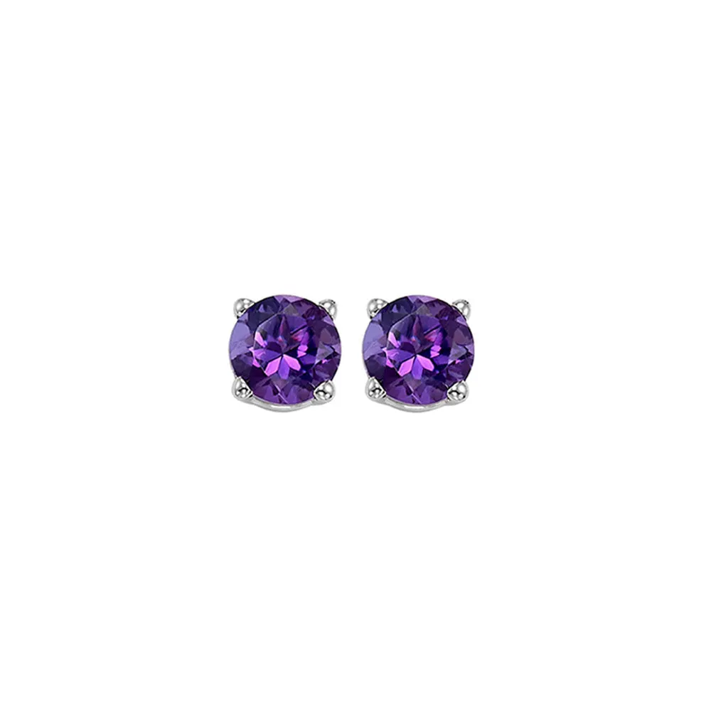 14KT White Gold Classic Book Color Stud Earrings