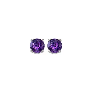14KT White Gold Classic Book Color Stud Earrings