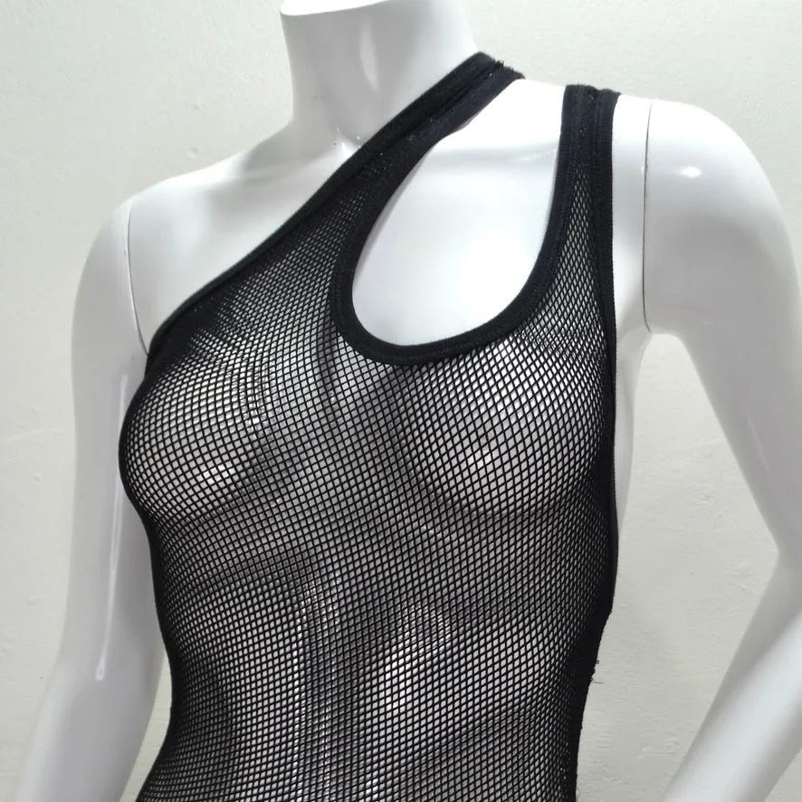 1990s Jean Paul Gaultier Black Mesh Dress