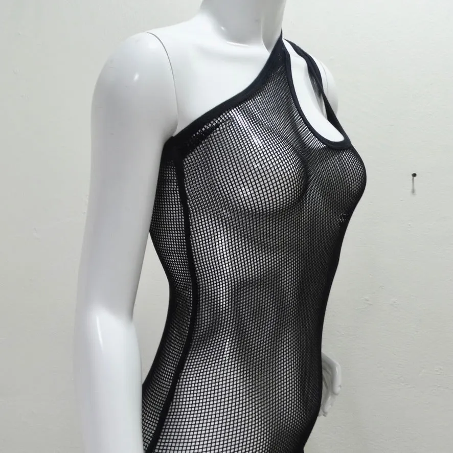 1990s Jean Paul Gaultier Black Mesh Dress
