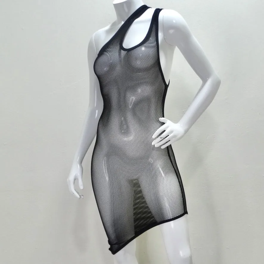 1990s Jean Paul Gaultier Black Mesh Dress
