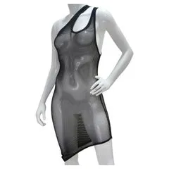 1990s Jean Paul Gaultier Black Mesh Dress