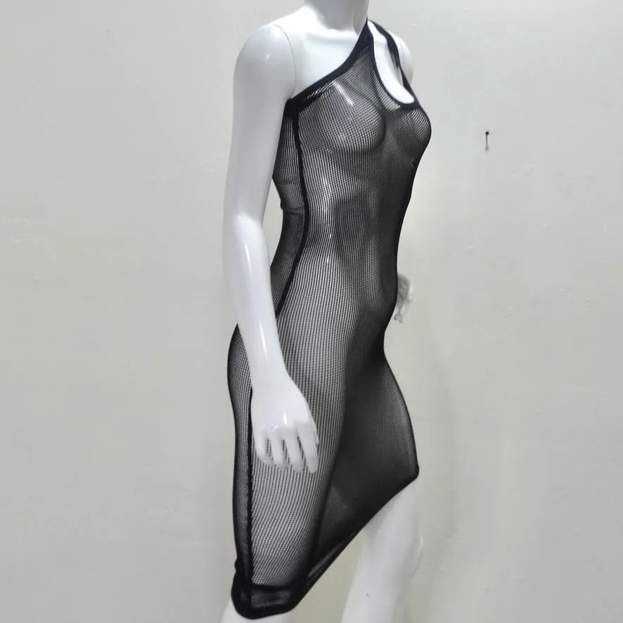 1990s Jean Paul Gaultier Black Mesh Dress