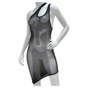 1990s Jean Paul Gaultier Black Mesh Dress