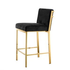 A111418 - Counter Stool Scott gold finish black velvet