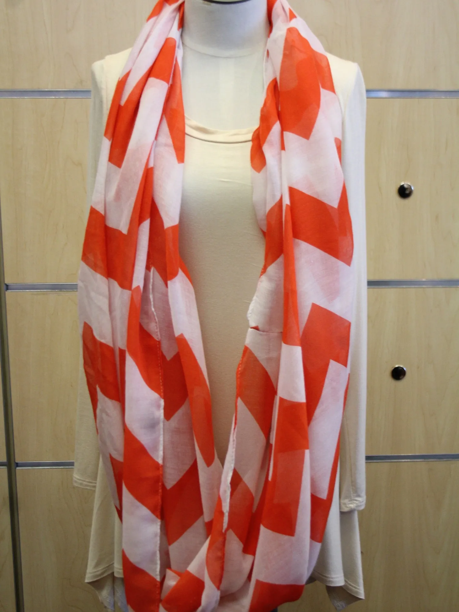 ADO | Infinity Orange Chevron Scarf