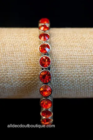 ADO | Silver Magnet Bracelet with Orange Rhinestones
