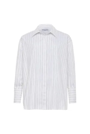 Amber Shirt White Pink Stripe