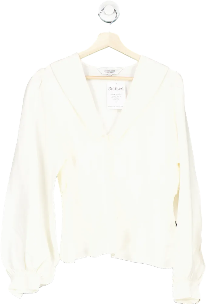 & Other Stories Ivory Smocked Waist Blouse EUR 40 UK 12