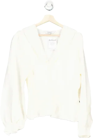 & Other Stories Ivory Smocked Waist Blouse EUR 40 UK 12