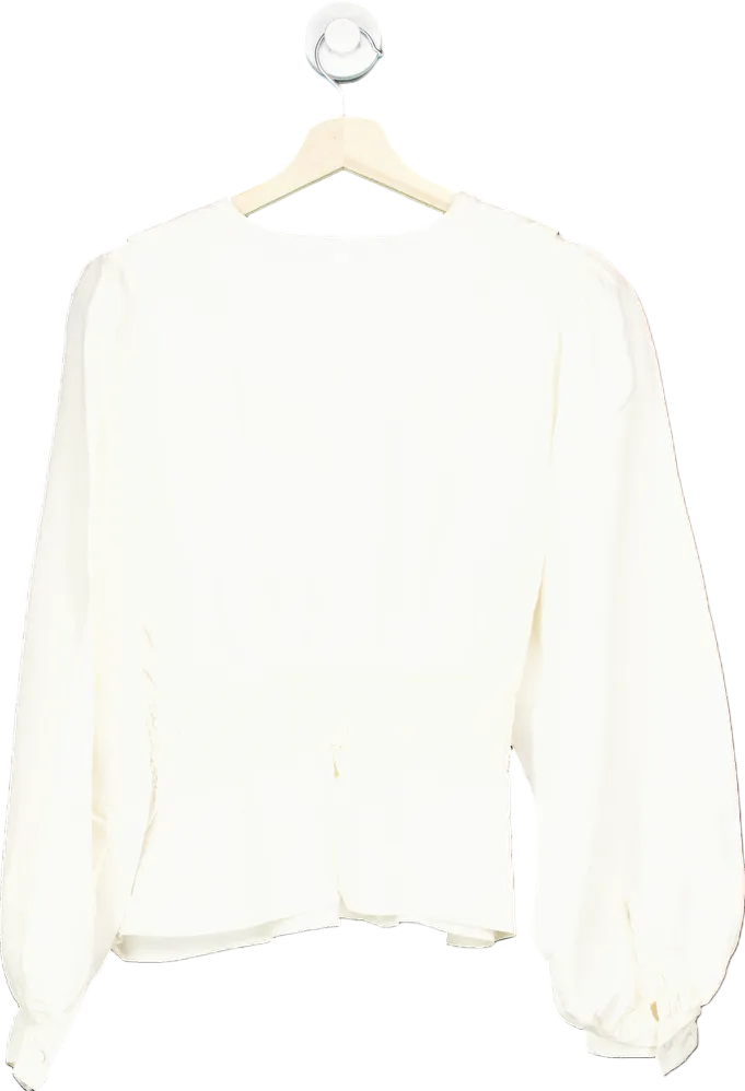 & Other Stories Ivory Smocked Waist Blouse EUR 40 UK 12