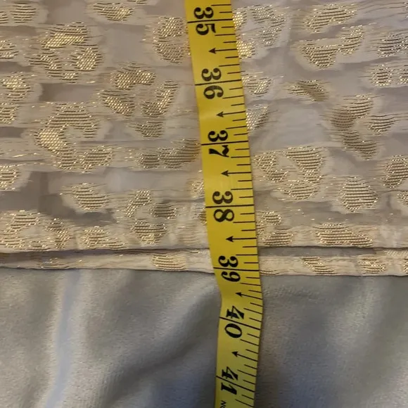 Anthropologie Pankaj &amp; Nidhi Burnout gold cream Metallic Maxi full Skirt Small