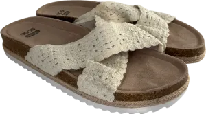 ASOS Cream Jazlyn Flat Crochet Mules UK 7 EU 40 👠
