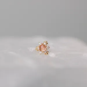 Bayle with Oregon Sunstone and Diamonds 18g/16g Threaded End