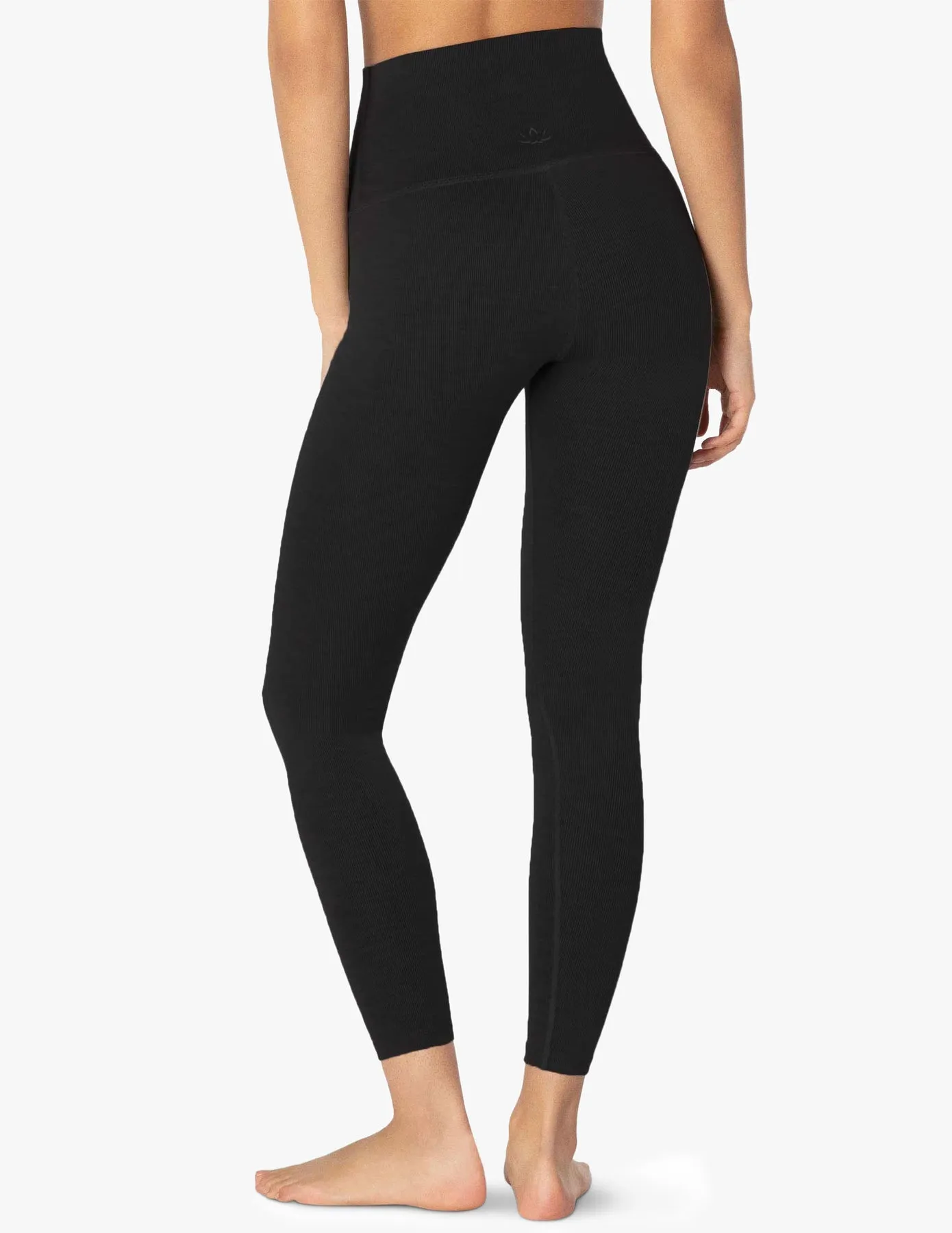 Beyond Yoga Heather Rib High Waist Midi Legging - Darkest Night