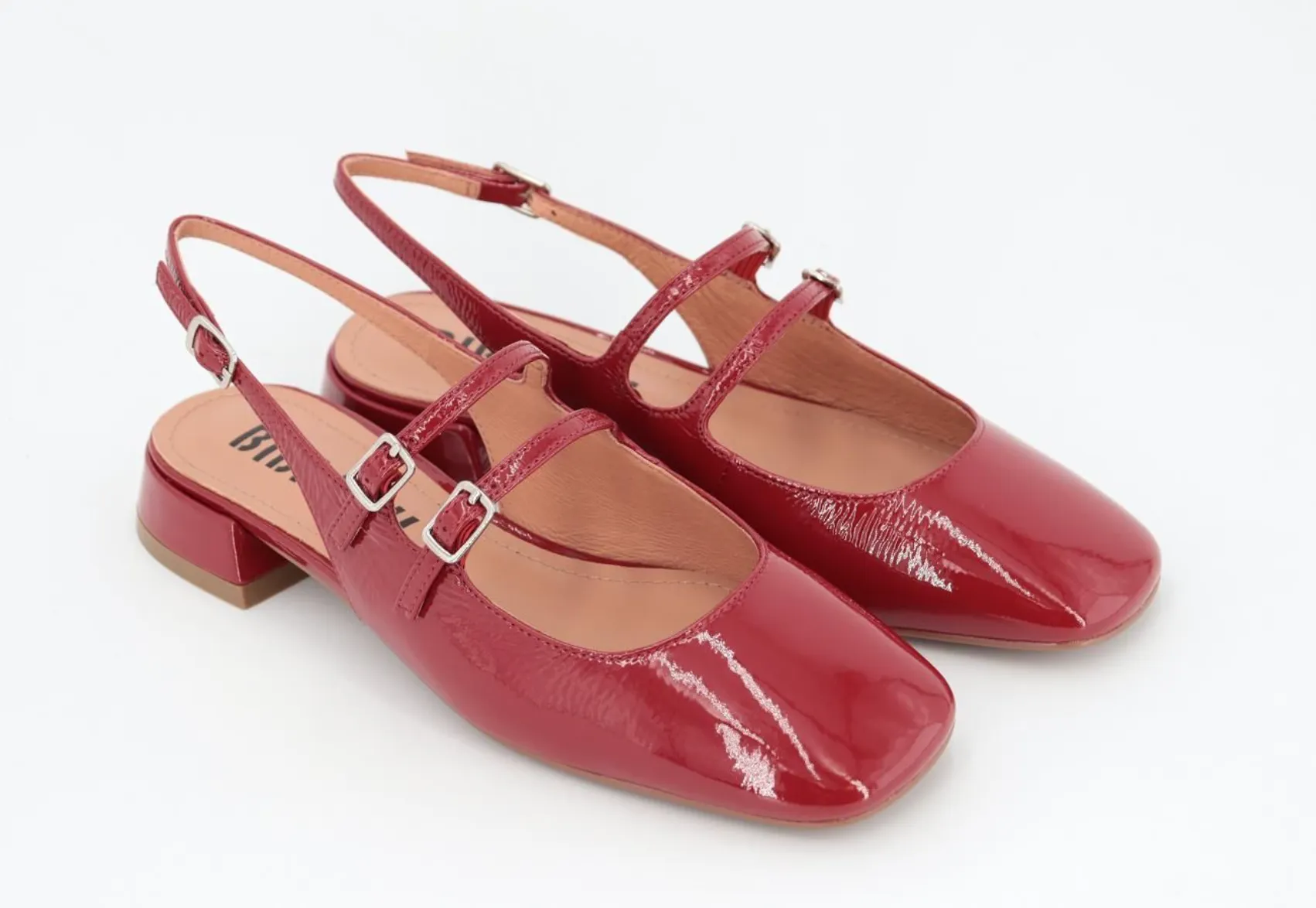 Bibi Lou Hina 25 Red Patent Leather Mary Jane Ballet Flats