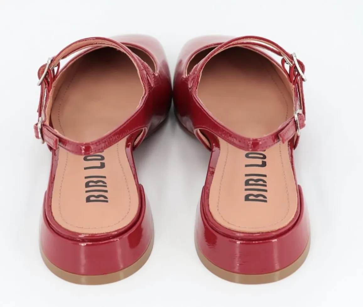 Bibi Lou Hina 25 Red Patent Leather Mary Jane Ballet Flats