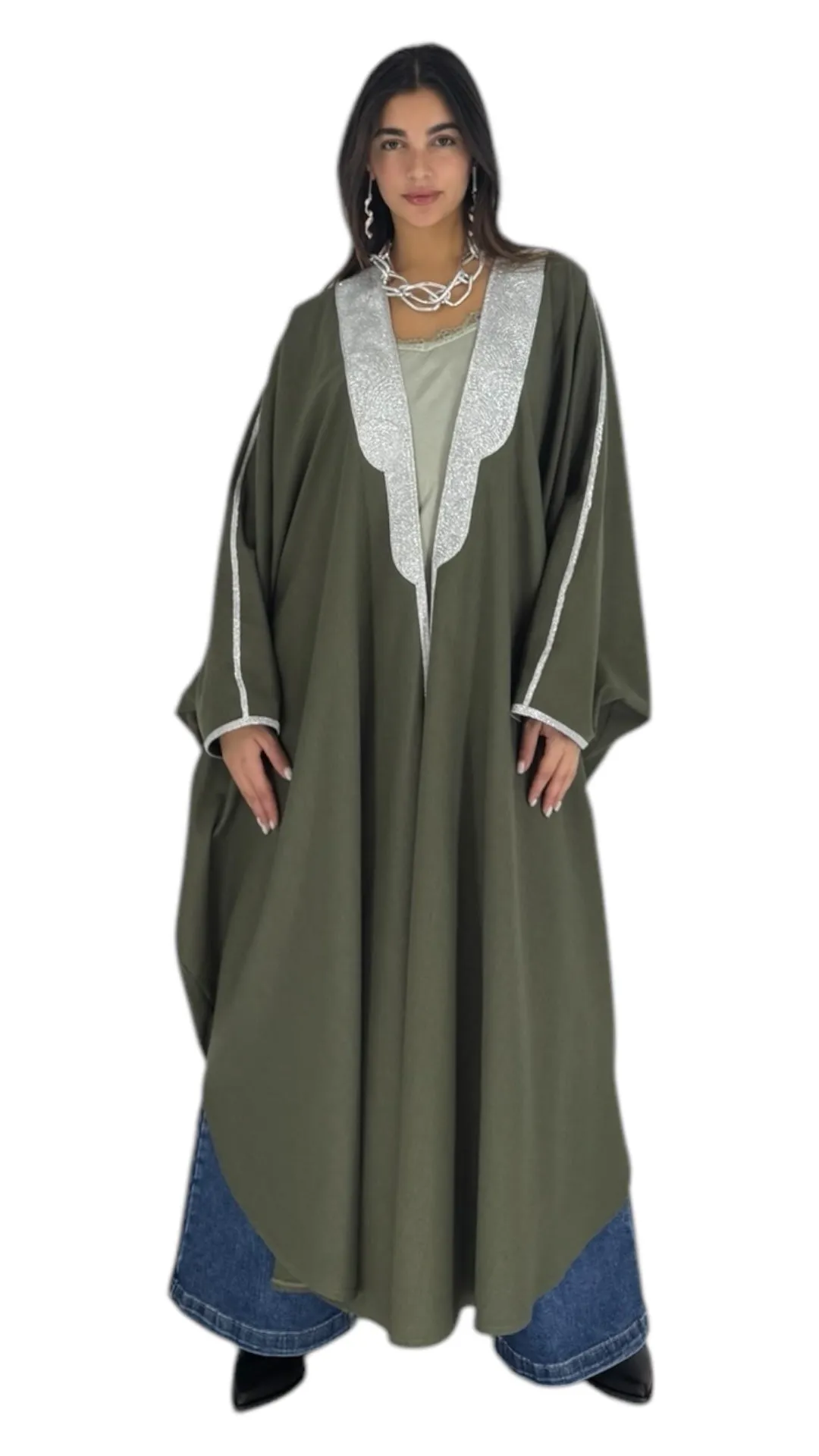 Bisht khaki abaya