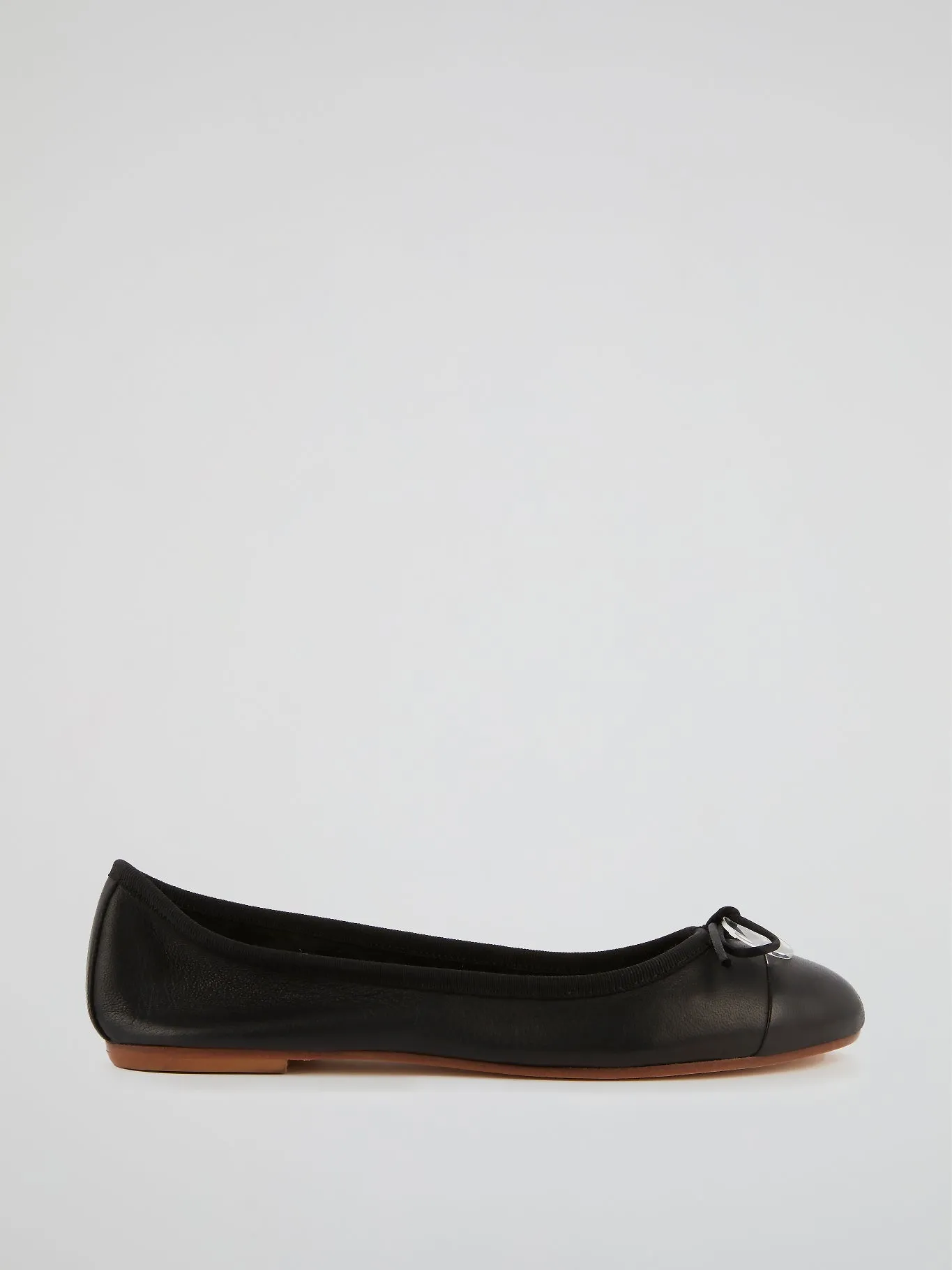 Black Leather Ballerina Shoes