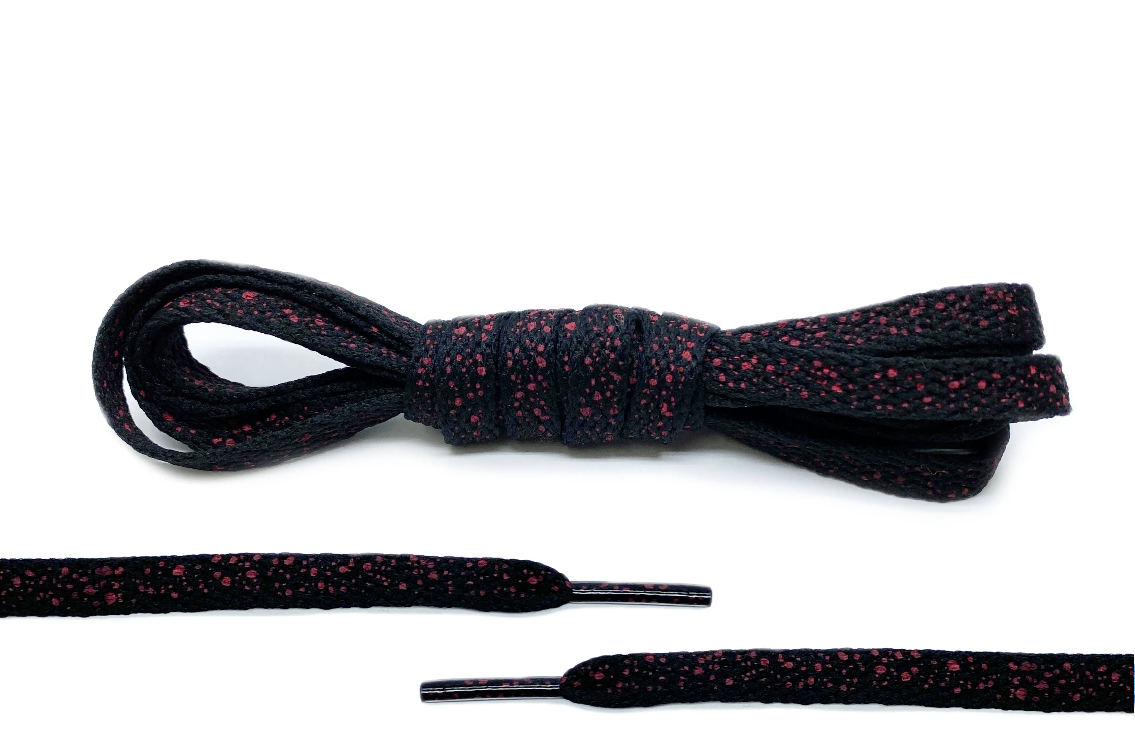 Black/Red Ink Splatter Laces