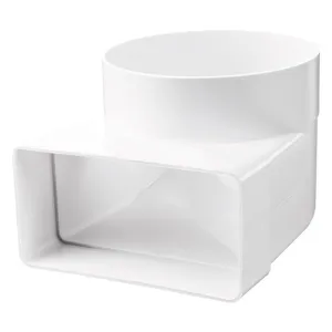 Blauberg Flat Plastic Ducting to Round Angled Transformer 204x60 - 150mm