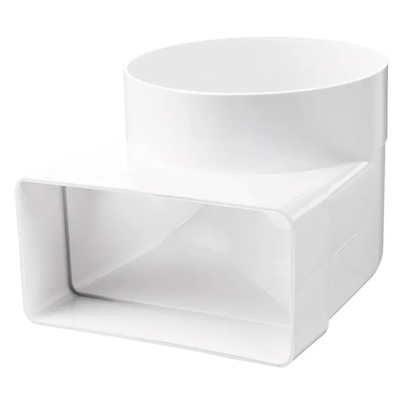 Blauberg Flat Plastic Ducting to Round Angled Transformer 204x60 - 150mm