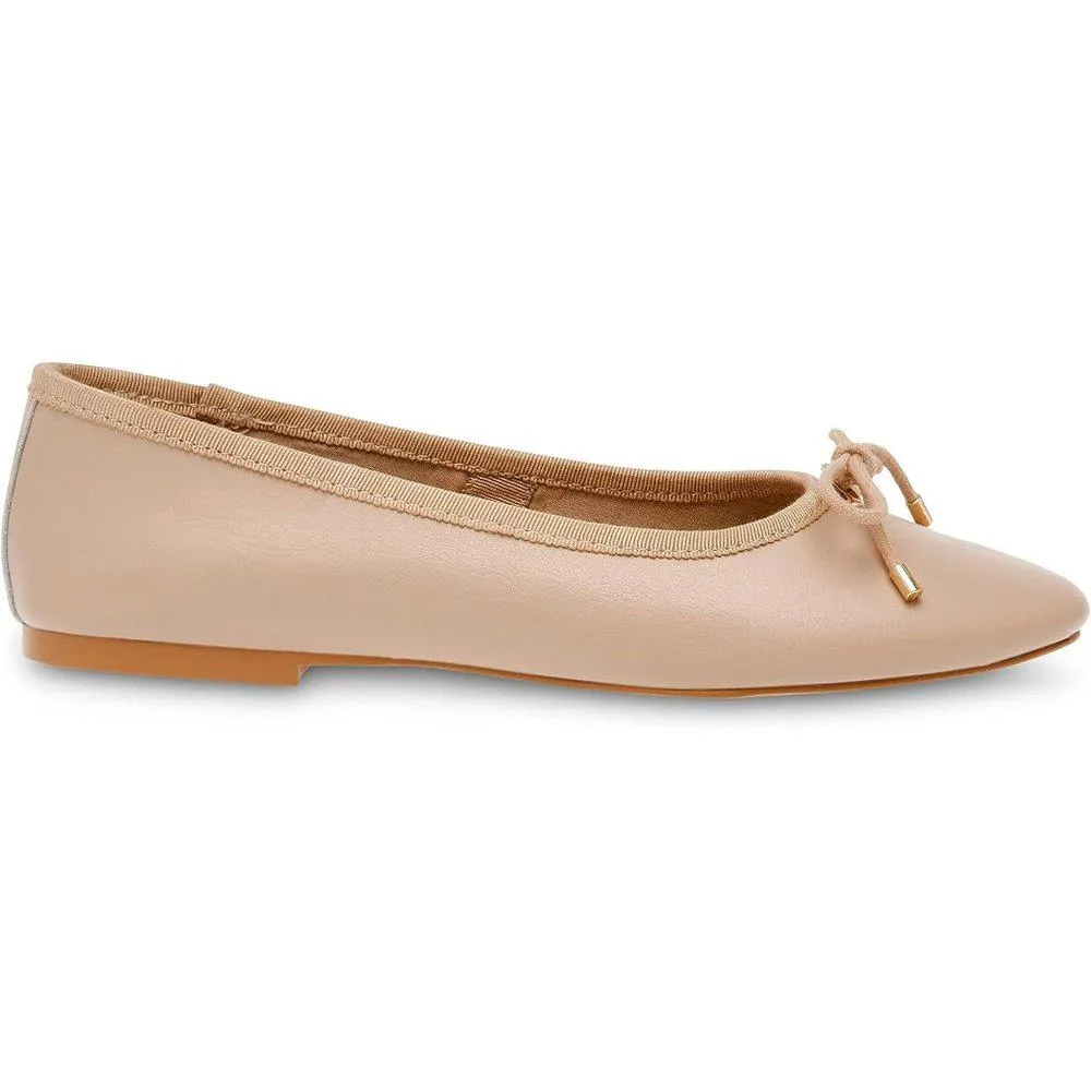Blossoms Natural Leather Ballet Flats