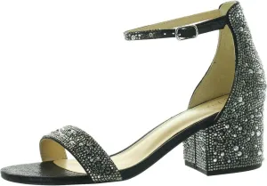 Blue By Betsey Johnson Women's Mari Heeled Sandal SB-MARI Black Shimmer 9M