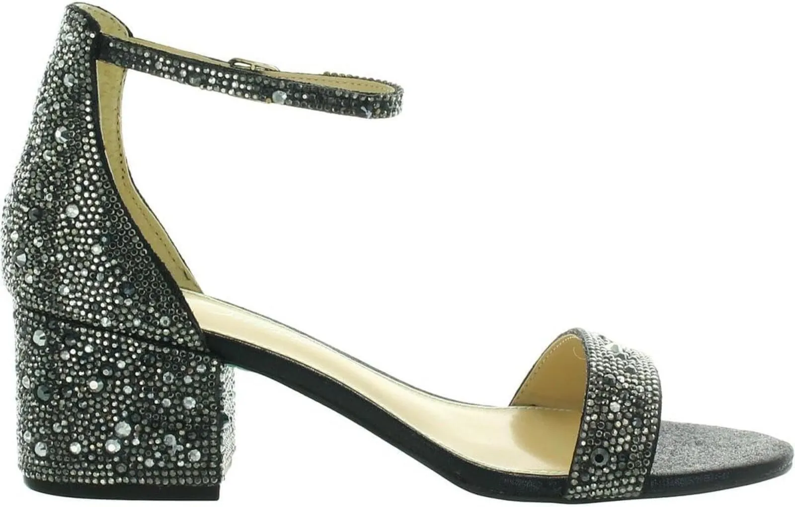 Blue By Betsey Johnson Women's Mari Heeled Sandal SB-MARI Black Shimmer 9M