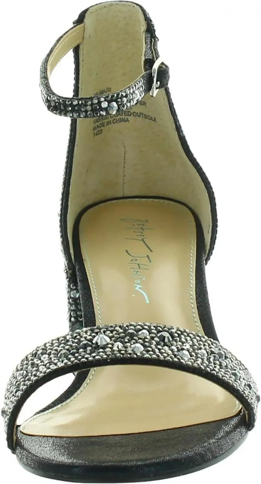 Blue By Betsey Johnson Women's Mari Heeled Sandal SB-MARI Black Shimmer 9M