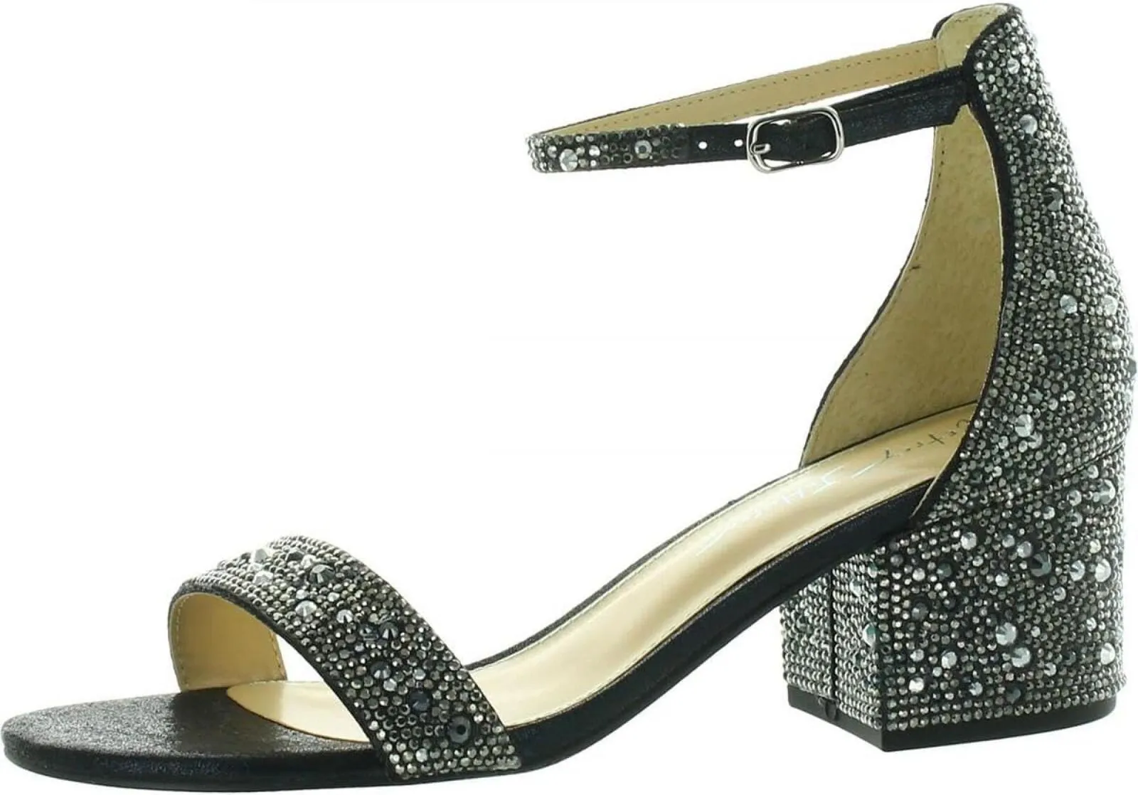 Blue By Betsey Johnson Women's Mari Heeled Sandal SB-MARI Black Shimmer 9M