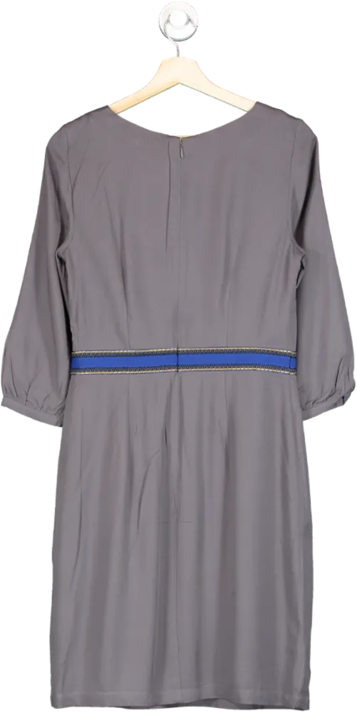Boden Pewter Carla Embroidered detail Tunic Dress UK 8