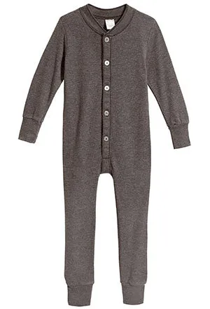 Boys and Girls Soft & Cozy Thermal One- Piece Union Suit  | Charcoal