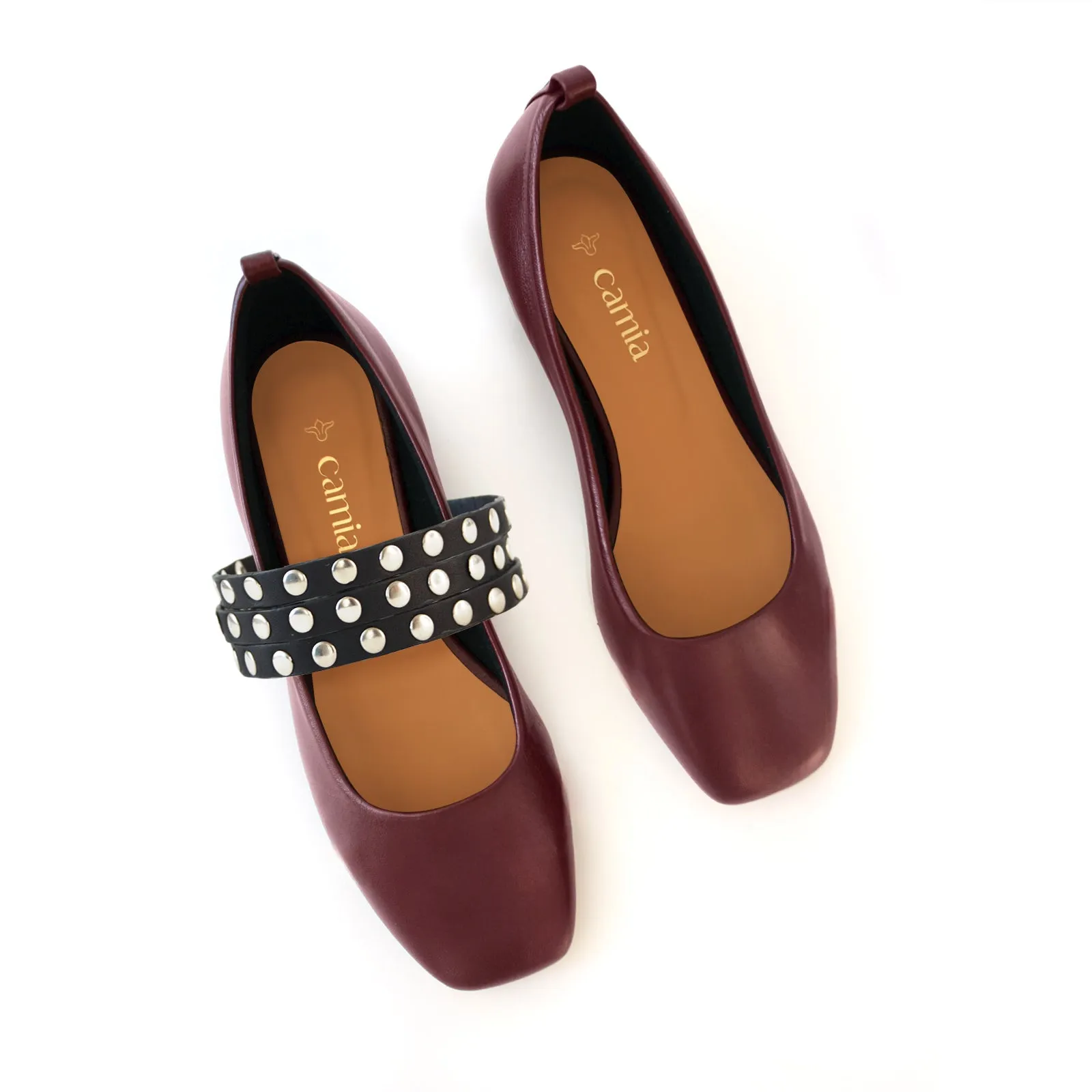Burgundy Ballet Swap Black Studs