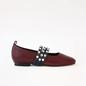 Burgundy Ballet Swap Black Studs