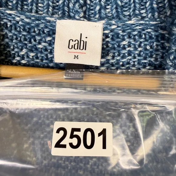 Cabi Astral Open Cardigan Teal Blue Chunky Cable Knit Knit Sweater Cozy Sz M