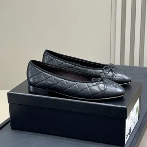 CC Classic Ballet Flats Black Quilted Lambskin 282278
