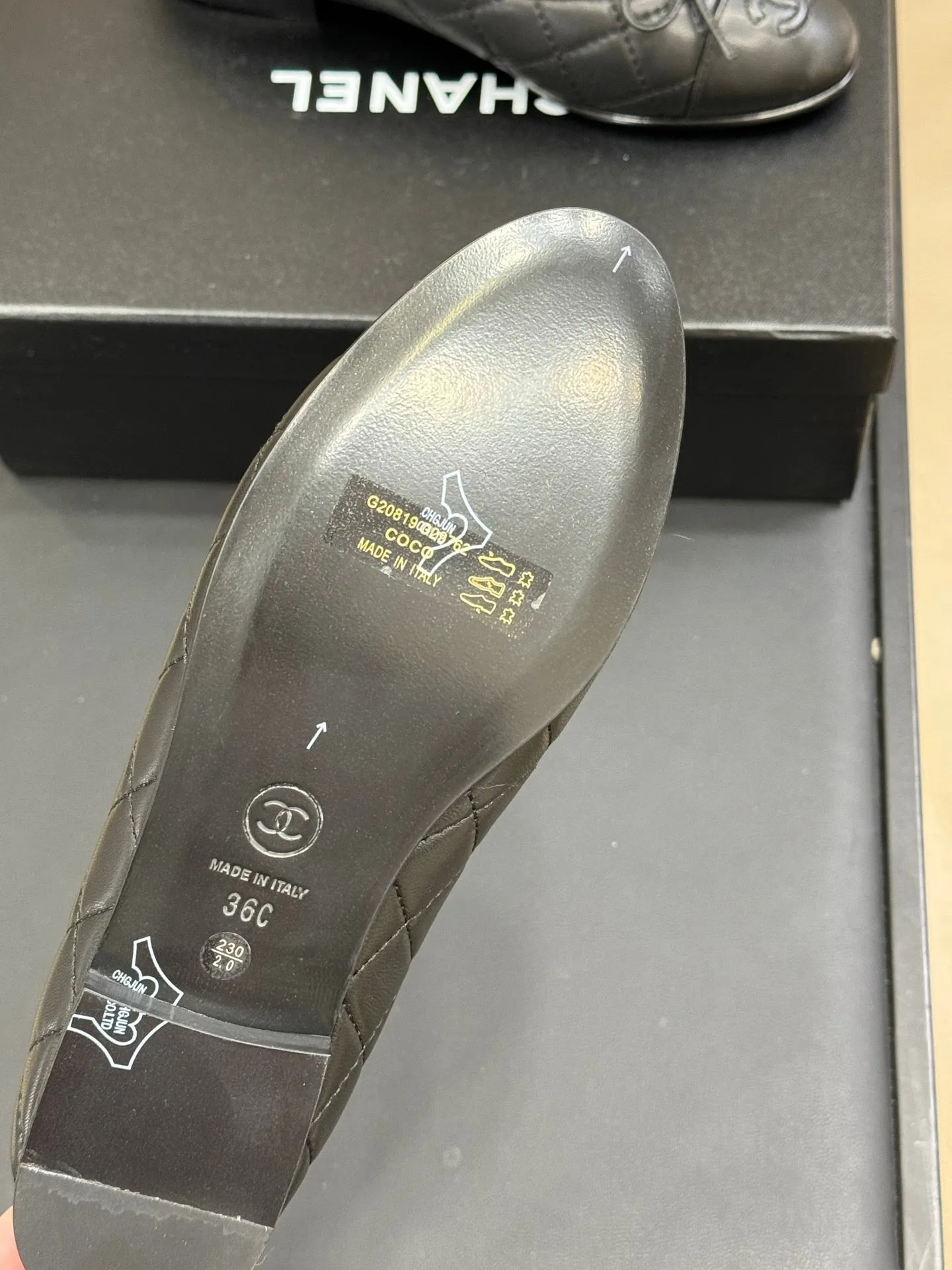 CC Classic Ballet Flats Black Quilted Lambskin 282278