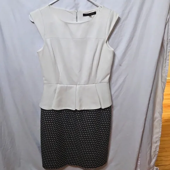 Cinthia Steffen Elegant Black and White Peplum Dress