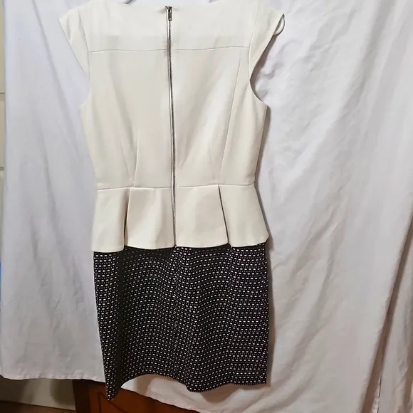 Cinthia Steffen Elegant Black and White Peplum Dress