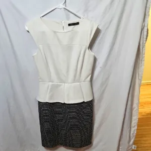 Cinthia Steffen Elegant Black and White Peplum Dress