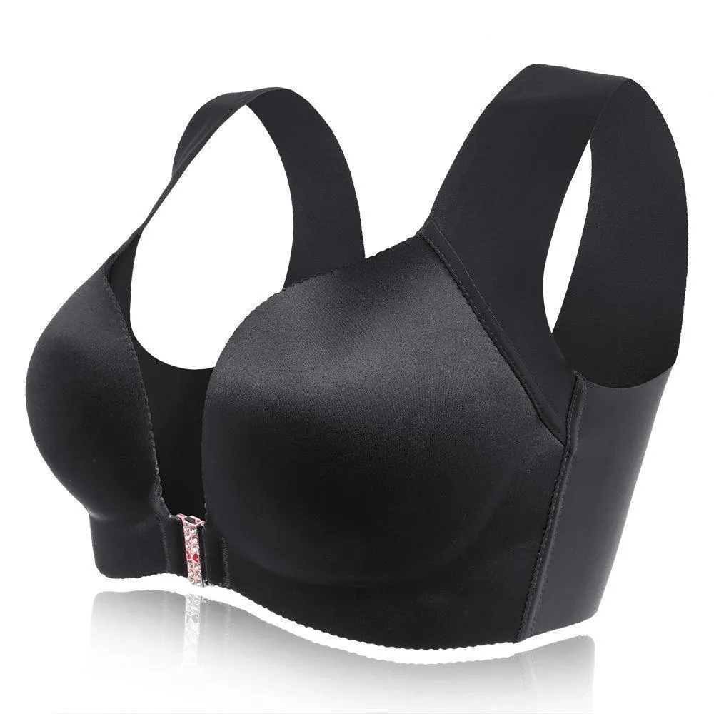 Comfortable Front Closure Seamless Wireless Bras - Blue