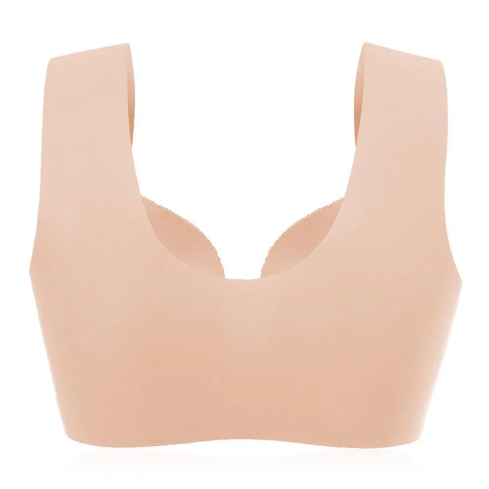 Comfortable Front Closure Seamless Wireless Bras - Blue