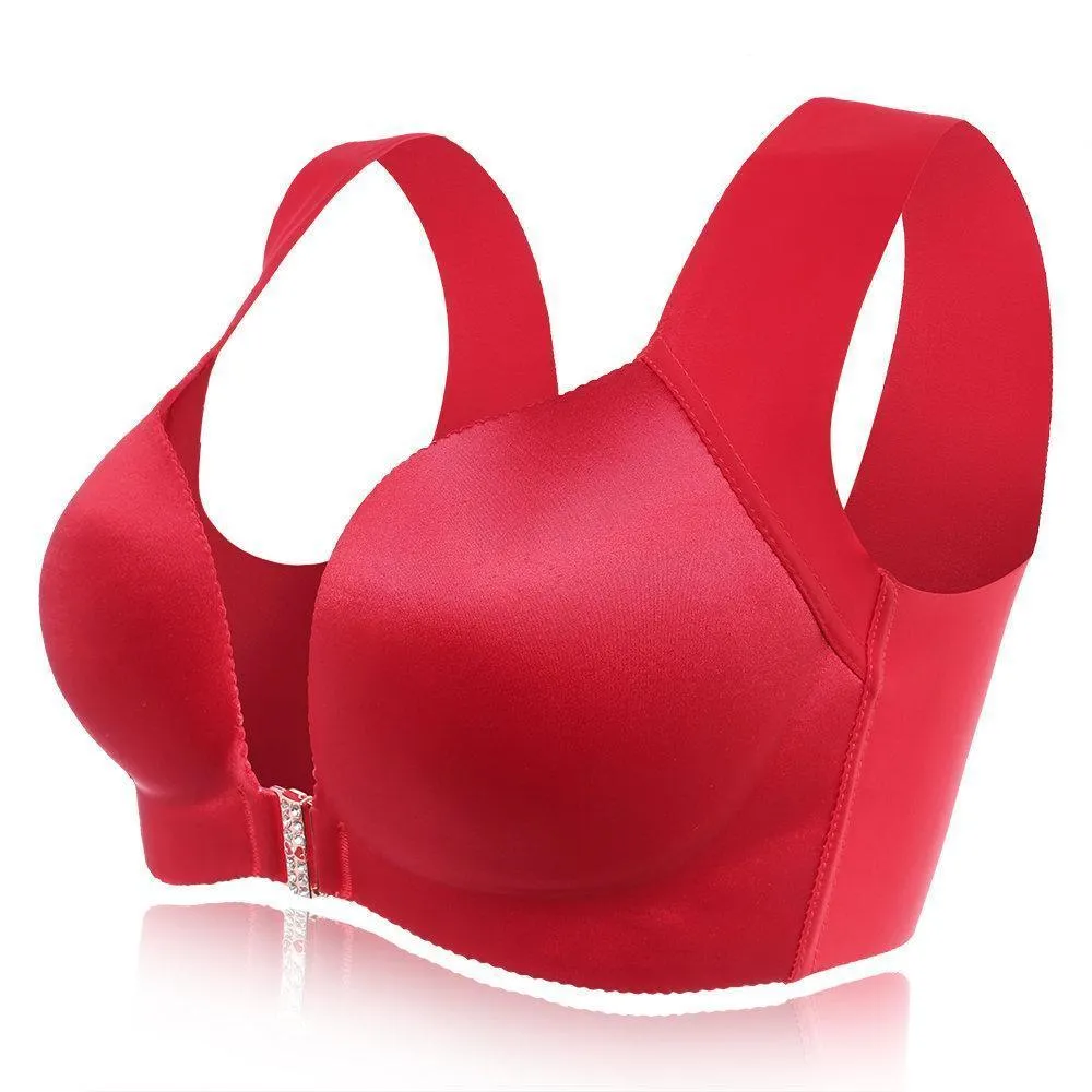 Comfortable Front Closure Seamless Wireless Bras - Blue