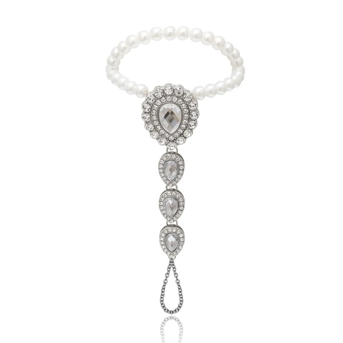 Crystal & Cubic Zirconia Teardrop Ankle-To-Toe Anklet