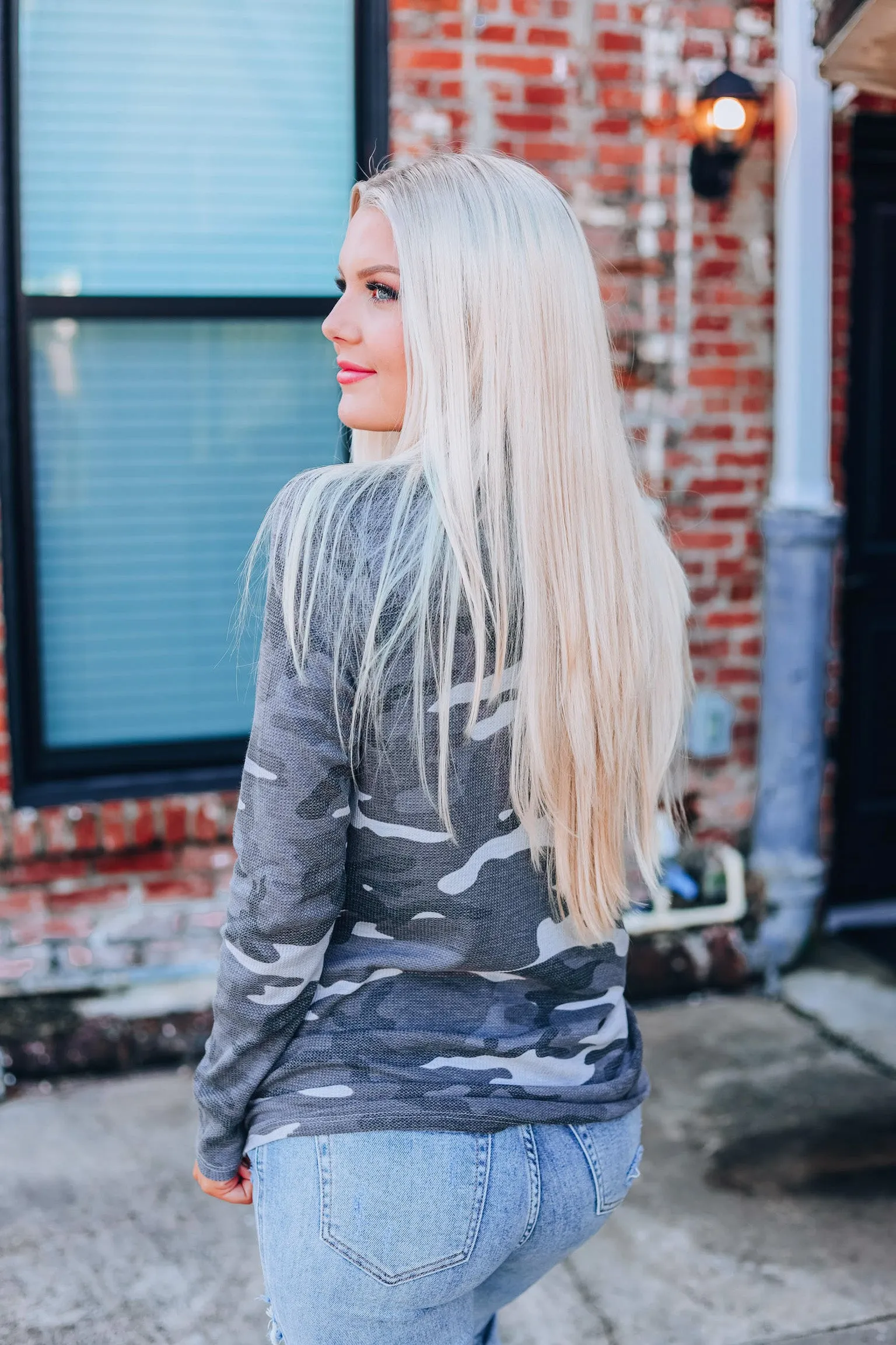 Cuttin' Camo Top - Charcoal